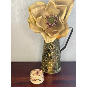 DeZine Floral Trinket Box 1990s Keepsake Holder